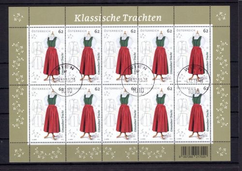 Österreich Kleinbogen MiNr. 3088 gestempelt Trachten