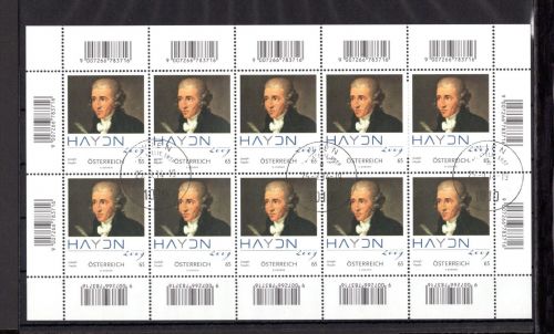 Österreich Kleinbogen MiNr. 2799 gestempelt Haydn
