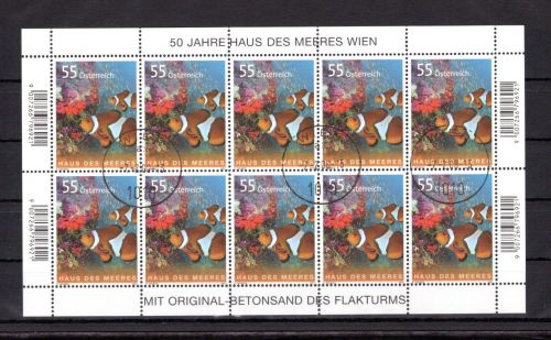 Österreich Kleinbogen MiNr. 2694 gestempelt Fische