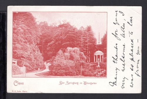 AK Cleve (Kleve) NRW 1902 Springberg im Thiergarten