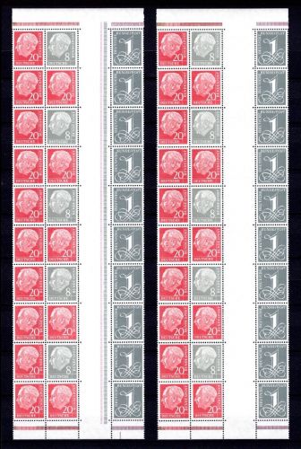 Bund Zusammendrucke MiNr. WZ 15 - WZ 16 a, b IV y II (5 x) postfrisch