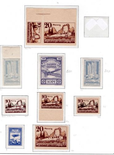 Deutsches Reich Lot halbamtliche Flugmarken aus MiNr. 4-18 ** + *