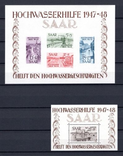 Saarland Hochwasserhilfe MiNr. Block 1-2 postfrisch Fotoattest Geigle