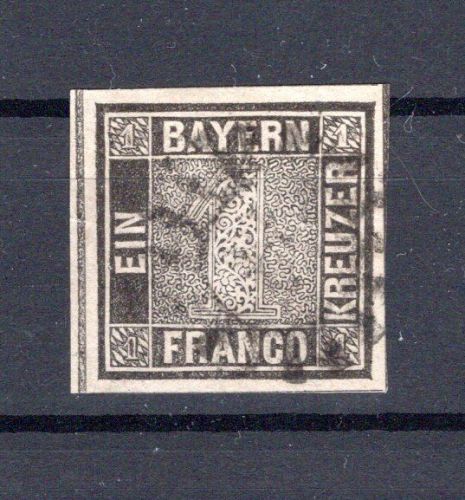 Bayern MiNr. 1 II a gestempelt Fotoattest Brettl