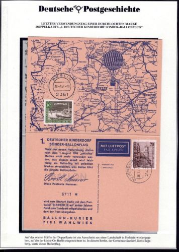 Bund Ballonpost Start D-ERGEE II 28.7.1964 in Berlin