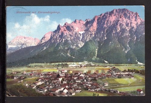 AK Mittenwald 1910 Mittenwald vor Karwendelgebirge