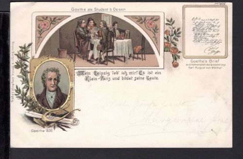 AK Leipzig 1898 Goethe´s Brief