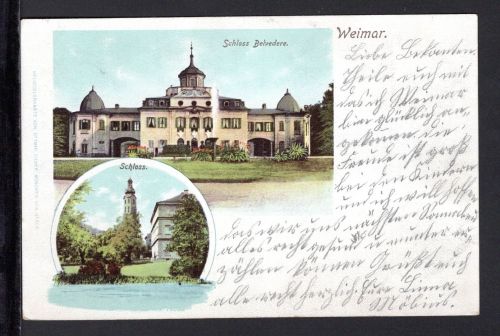 AK Weimar 1903 Schloss Belvedere, coloriert