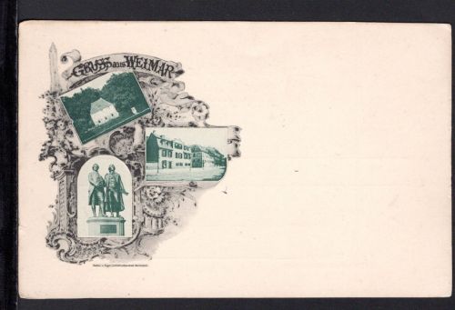 AK Weimar um 1900 Goethe-Schiller Denkmal, Goethe´s Gartenhaus