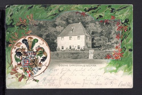AK Weimar 1901 Goethe´s Gartenhaus, Prägekarte