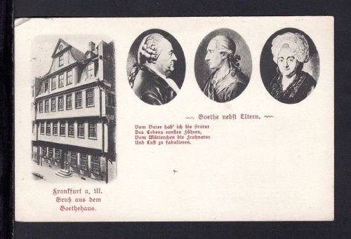 AK Frankfurt/ Main 1911 Goethehaus, Goethe und Eltern