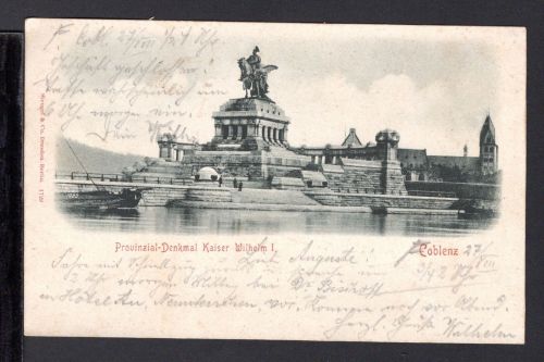 AK Coblenz 1899 Provinzial-Denkmal Kaiser Wilhelm I., Deutsches Eck