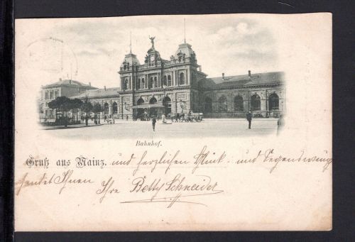 AK Mainz 1897 Bahnhof
