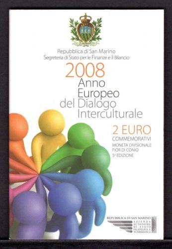 San Marino Coincard 2 Euro 2008 "Interkultureller Dialog" ST