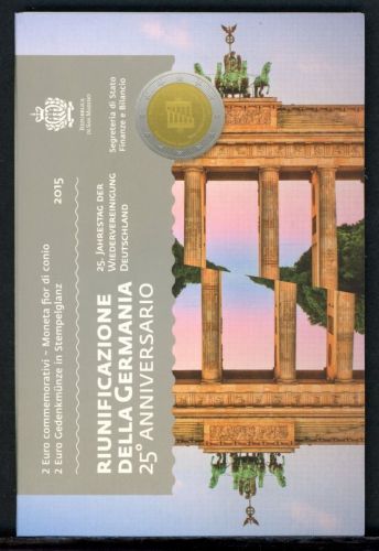San Marino Coincard 2 Euro 2015 im Folder 25 Jahre Mauerfall ST