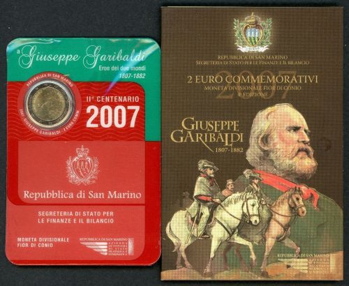 San Marino 2007 2 Euro "Garibaldi" im Folder unzirkuliert