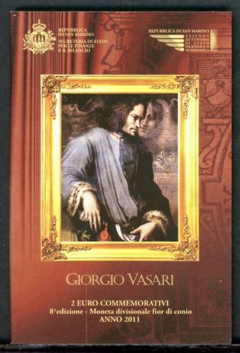 San Marino Coincard 2 Euro 2011 im Folder "Vasari" ST