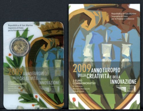 San Marino 2009 2 Euro "Kreativität und Innovation" im Folder ST