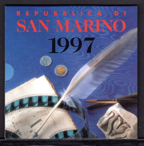 San Marino 1997 KMS im Folder mit 1 - 1000 Lire ST