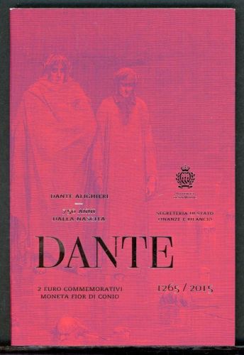 San Marino Coincard 2 Euro 2015 im Folder "Dante Alighieri" ST