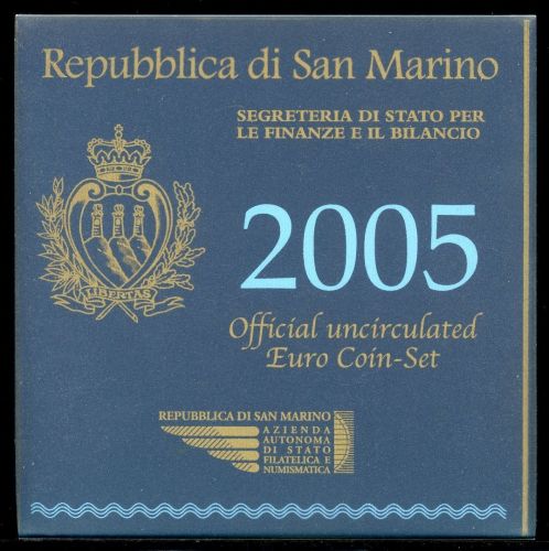 San Marino 2005 Kursmünzensatz/ KMS im Folder incl. 5 Euro Onofri ST