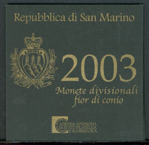 San Marino Coincard KMS 2003 im Folder mit 5 Euro "1700 J. San Marino" ST