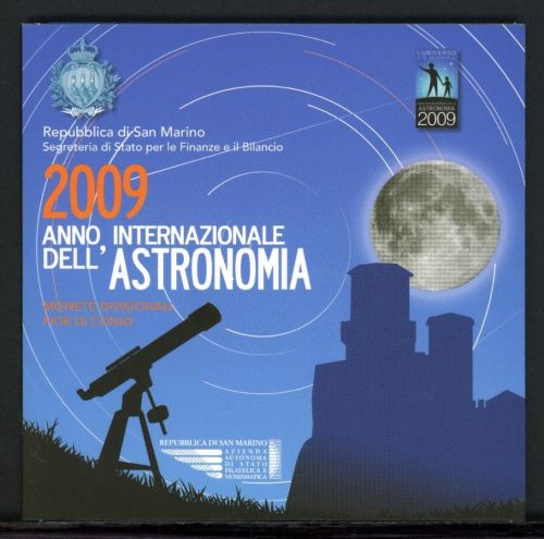 San Marino Coincard KMS 2009 im Folder mit 5 Euro "Jahr der Astronomie ST