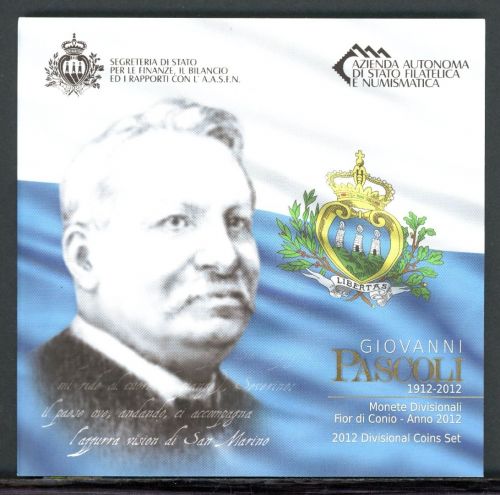 San Marino Coincard KMS 2012 im Folder mit 5 Euro "G. Pascoli" ST