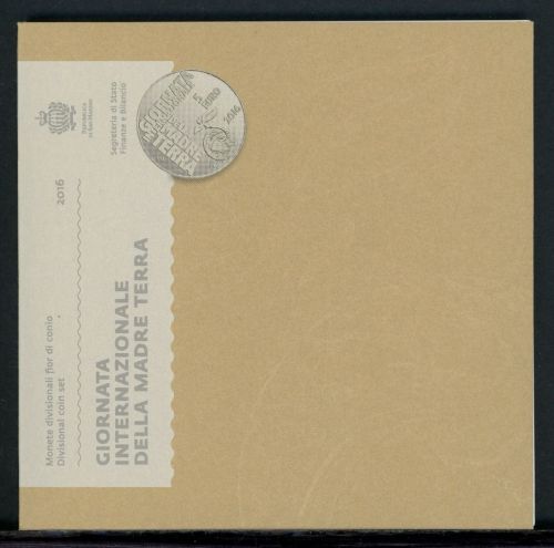 San Marino Coincard KMS 2016 im Folder mit 5 Euro "Mutter Erde" ST