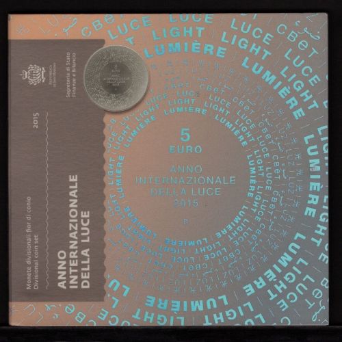 San Marino Coincard KMS 2015 im Folder mit 5 Euro "Jahr des Lichts" ST