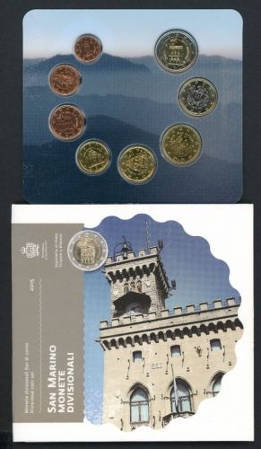 San Marino Kursmünzensatz/ KMS 2015 im Folder unzirkuliert