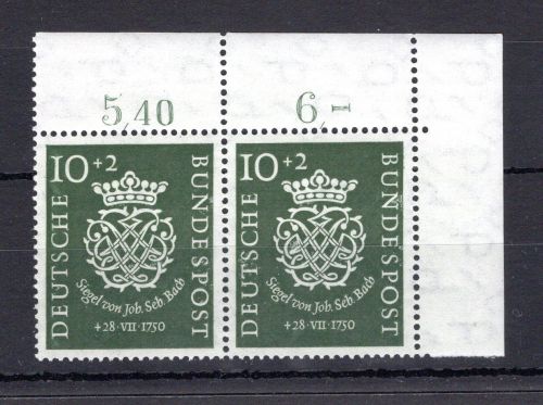 Bund MiNr. 121 postfrisch waag. Paar Eckrand or, ungefaltet