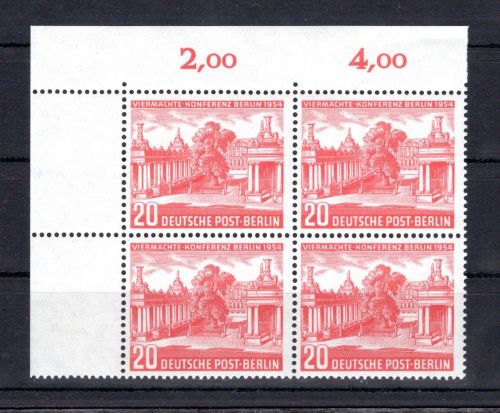 Berlin MiNr. 116 postfrisch 4er Block Eckrand ol, ungefaltet