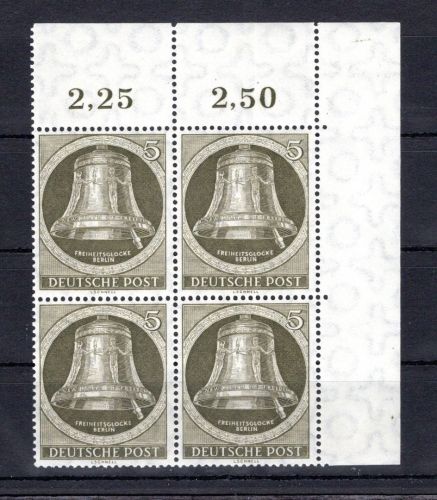 Berlin MiNr. 82 y postfrisch 4er Block Eckrand or, ungefaltet