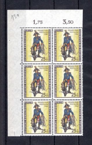 Berlin MiNr. 131 postfrisch 6er Block Eckrand ol, ungefaltet