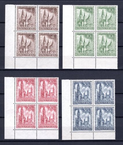 Berlin MiNr. 106-109 postfrisch 4er Blöcke Eckrand ul, ungefaltet