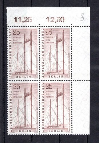 Berlin MiNr. 157 postfrisch 4er Block Eckrand or, ungefaltet