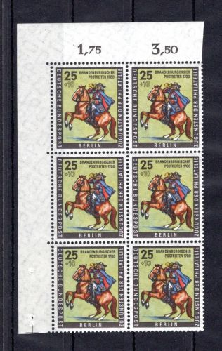 Berlin MiNr. 158 postfrisch 6er Block Eckrand ol, ungefaltet