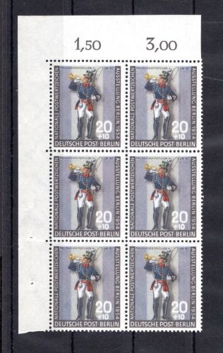 Berlin MiNr. 120 postfrisch 6er Block Eckrand ol, ungefaltet