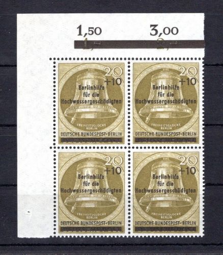 Berlin MiNr. 155 postfrisch 4er Block Eckrand ol, ungefaltet
