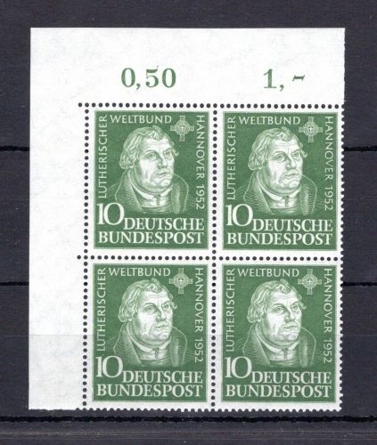 Bund MiNr. 149 postfrisch 4er Block Eckrand ol, ungefaltet
