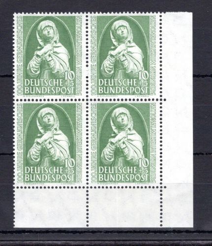 Bund MiNr. 151 postfrisch 4er Block Eckrand ur, ungefaltet