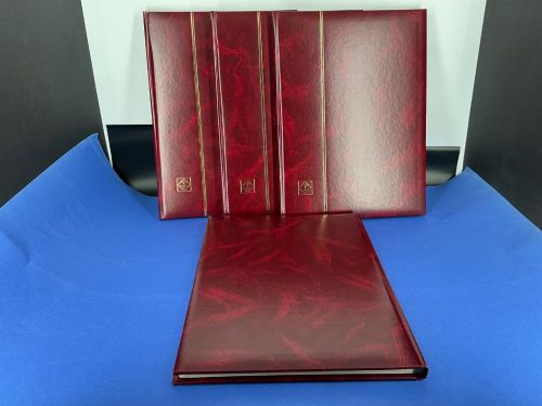 4x Leuchtturm Einsteckbuch Rot 16 weiße Seiten DinA4 Neu