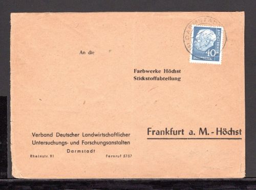 Bund MiNr. 262 Einzelfrankatur portogerecht, geprüft Schlegel