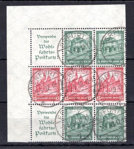 Deutsches Reich Zusammendruck MiNr. S 97 gestempelt ungefaltet