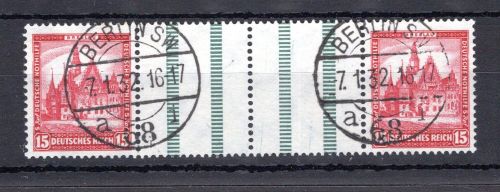 Deutsches Reich Zusammendruck MiNr. WZ 8 gestempelt geprüft Schlegel