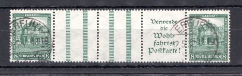 Deutsches Reich Zusammendruck MiNr. WZ 7 gestempelt geprüft Schlegel
