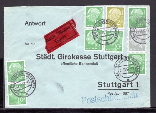 Bund Zusammendruck MiNr. S 46 + ZF Mischfrankatur