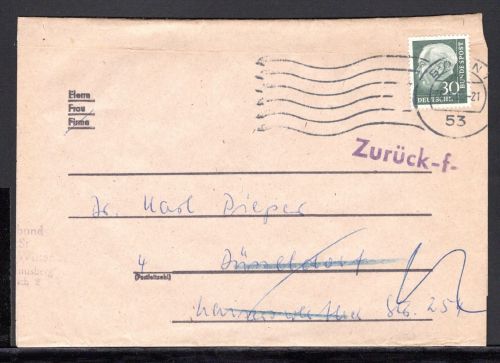 Bund MiNr. 259 Einzelfrankatur