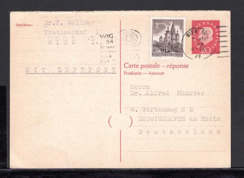 Bund/ Österreich Ganzsache MiNr. P 47 A gebraucht mit 1 Schilling ZF